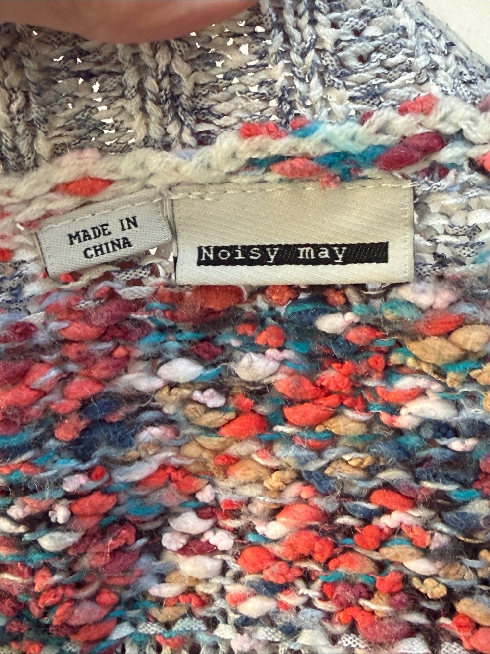 Noisy May Anthropologie Womens Indie Boho Confetti Chunky Knit Cocoon Cardigan L - Picture 2 of 10